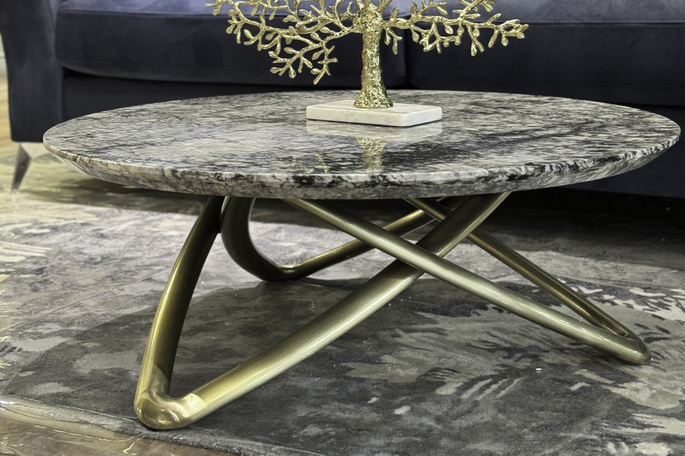 Стол журнальный мраморный белый