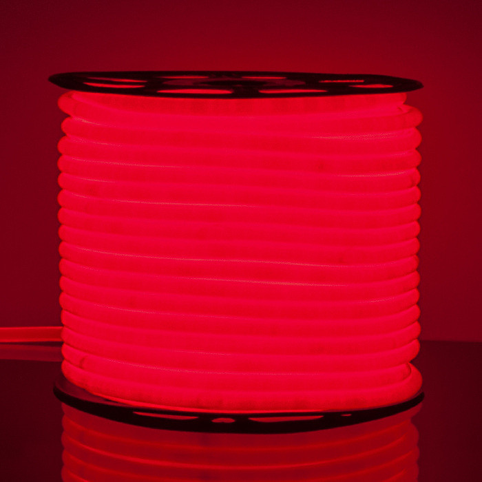 Гибкий неон LS 003 220V 9,6 IP67 Гибкий неон 220V 9,6W 144Led 2835 IP67 круглый красный, 50 м Elektrostandard
