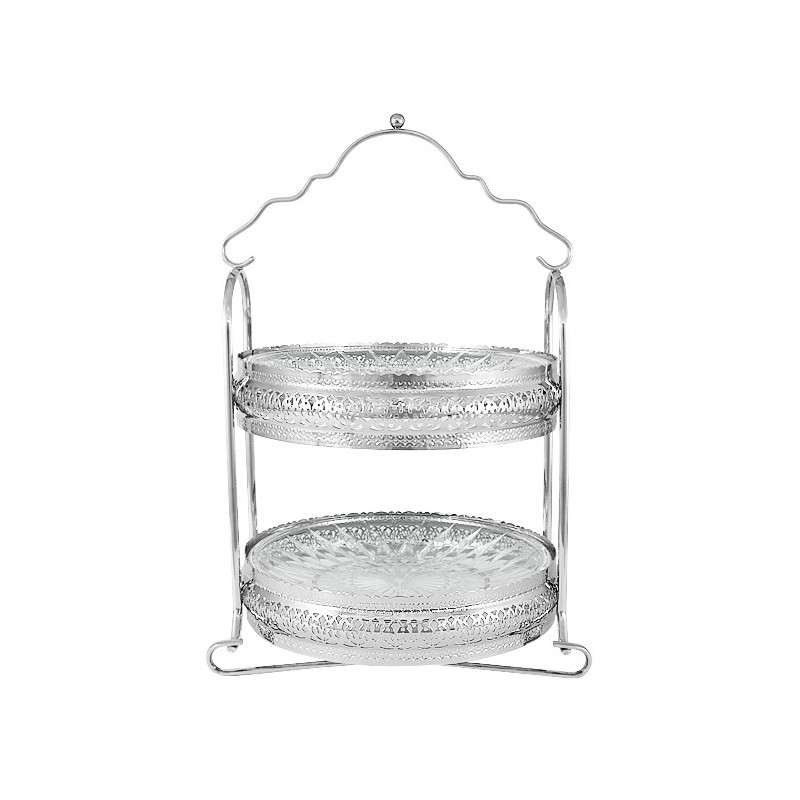 Блюдо сервировочное двухъярусное 23см."Британи"