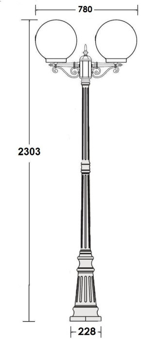 Наземный фонарь GLOBO L 88209LA Bl Oasis Light