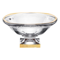 Ваза для фруктов н/н 34см."Магма 1" золотой ободок