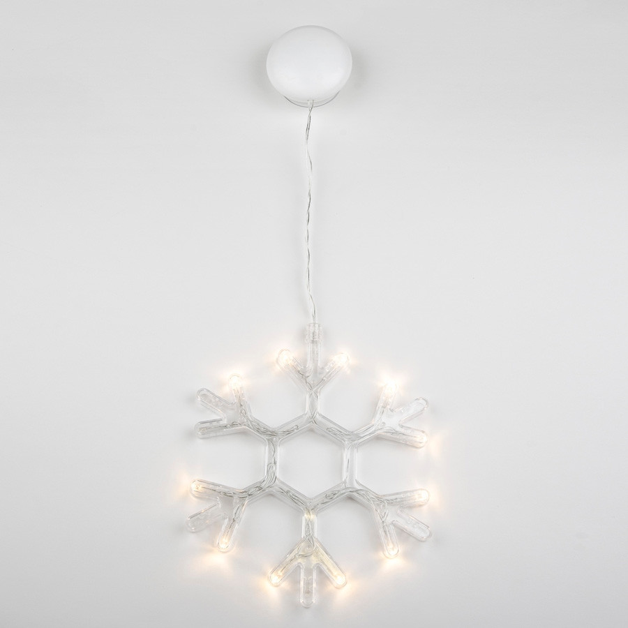 Световая фигура  ULD-H1819-012/STA/3AAA WARM WHITE IP20 SNOWFLAKE Uniel