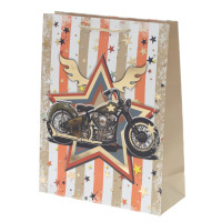 Пакет подарочный L (бумага 210г/м2, блок микс 12шт), L30 W12 H39 см, 4в.