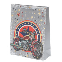 Пакет подарочный L (бумага 210г/м2, блок микс 12шт), L30 W12 H39 см, 4в.