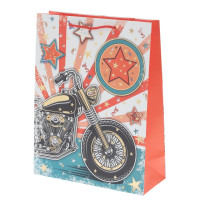 Пакет подарочный L (бумага 210г/м2, блок микс 12шт), L30 W12 H39 см, 4в.