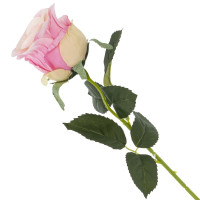 Цветок искусственный с каплями росы "Роза", L9 W8 H51 см