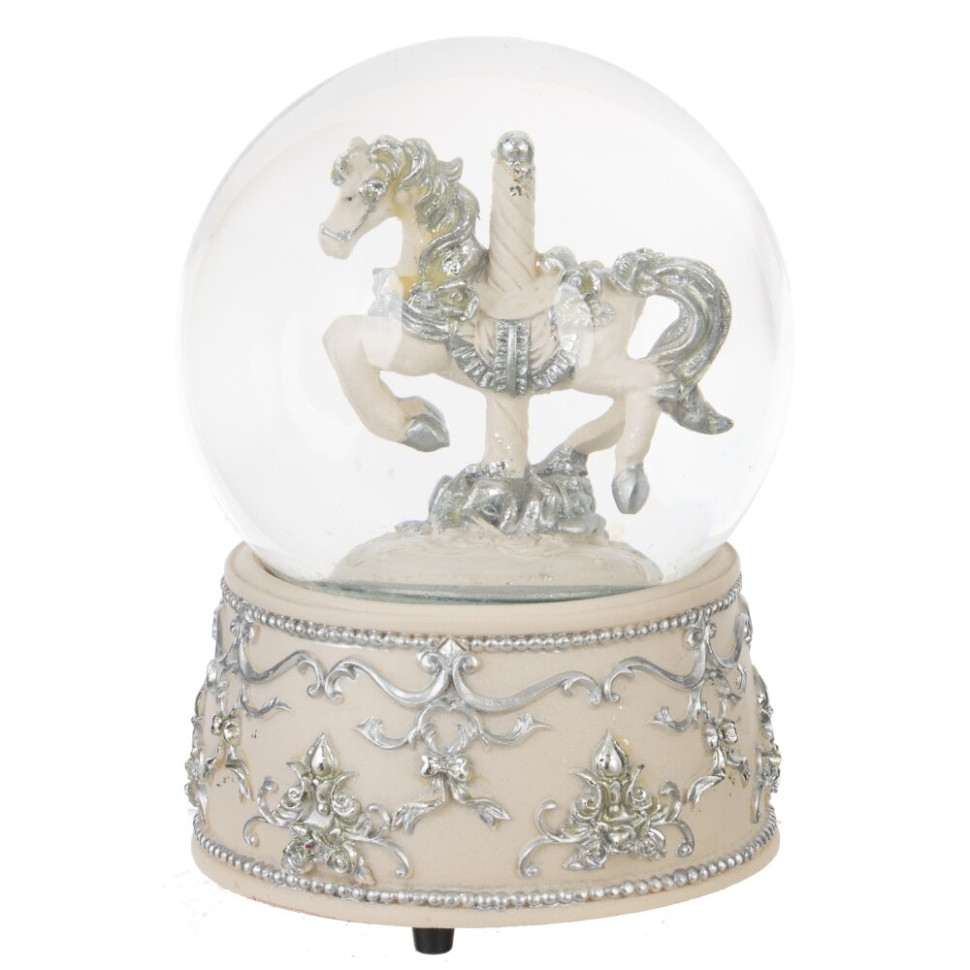 Фигурка декоративная в стекл шаре "Карусель" (ключ, муз, движ), D 10 см, L10 W10 H14 см