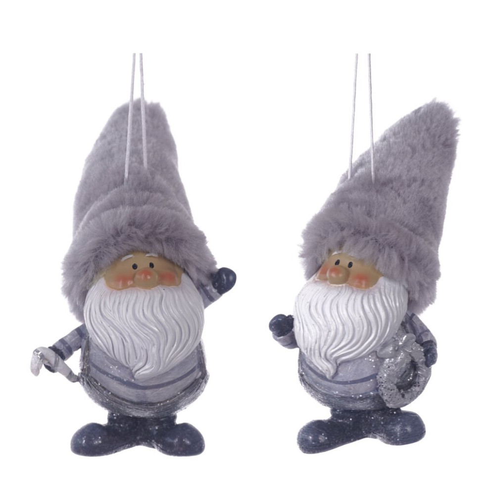 Фигурка декоративная  подвесная "Дед Мороз",  L6 W7 H11 см, 2в.