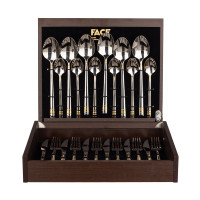 Набор столовых приборов на 6перс.24пред."Victoria" серебряный с золотом