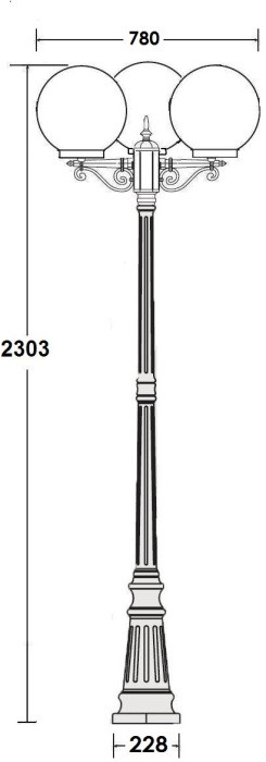 Наземный фонарь GLOBO L 88209LB Bl Oasis Light