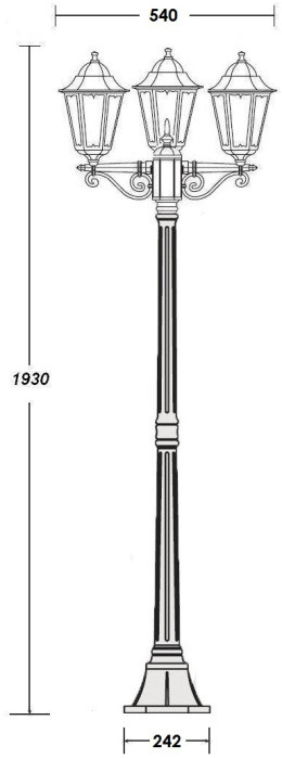 Наземный фонарь PETERSBURG M 79808MB Gb Oasis Light