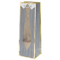 Пакет подарочный для бутылок (бумага 210г/м2, блок микс 12шт), L12 W10 H35 см, 4в.