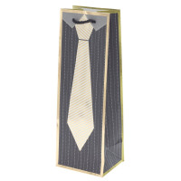 Пакет подарочный для бутылок (бумага 210г/м2, блок микс 12шт), L12 W10 H35 см, 4в.