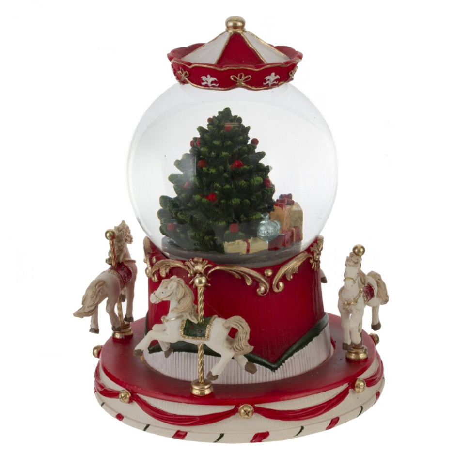 Фигурка декор в стекл шаре "Карусель" (движ,  муз, подсвет 3хААА, н/п), D 10 см, L14 W14 H18 см