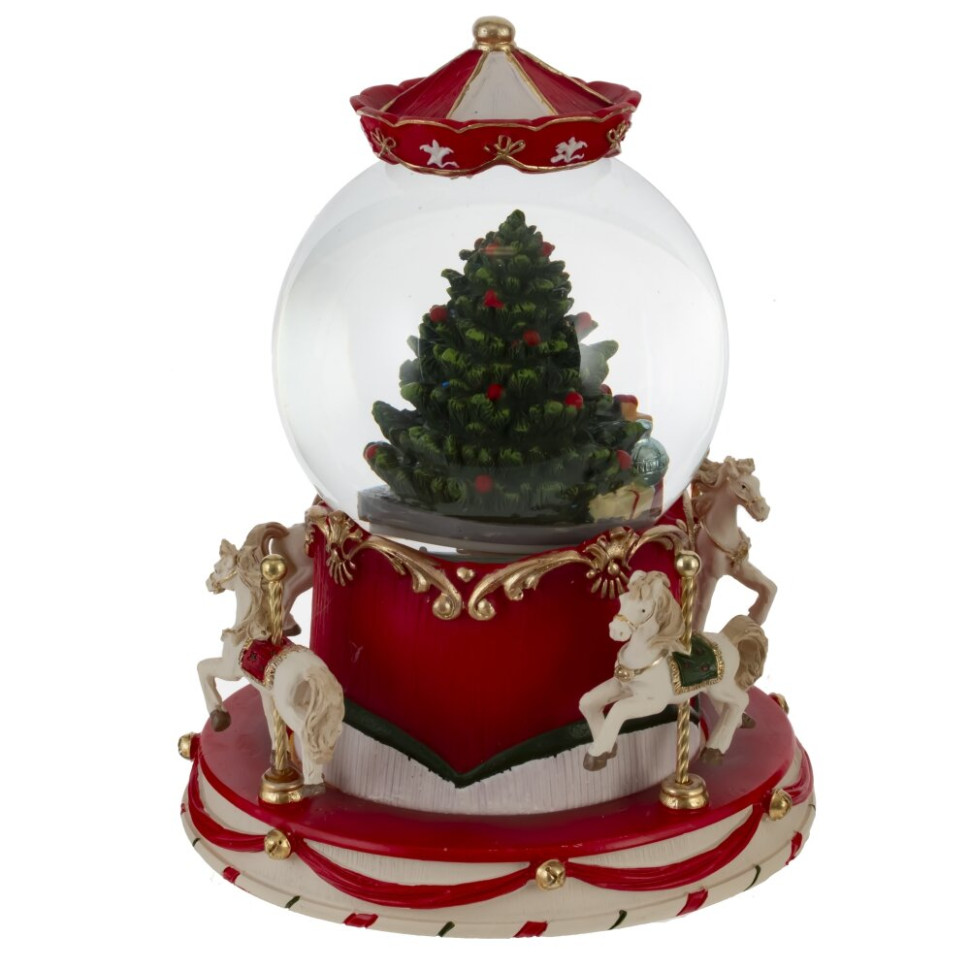 Фигурка декор в стекл шаре "Карусель" (движ,  муз, подсвет 3хААА, н/п), D 10 см, L14 W14 H18 см