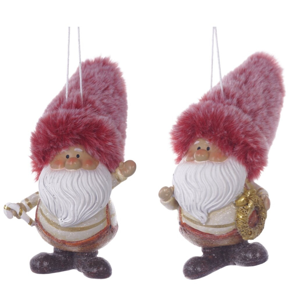 Фигурка декоративная подвесная "Дед Мороз",  L6 W7 H12 см, 2в.