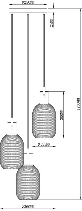 Подвесной светильник Alina V2802-3P Moderli