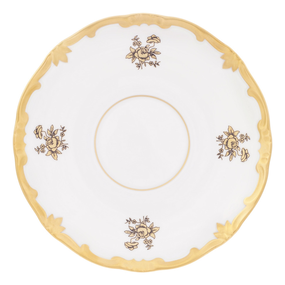 Набор блюдец 13см.6шт."Роза золотая"