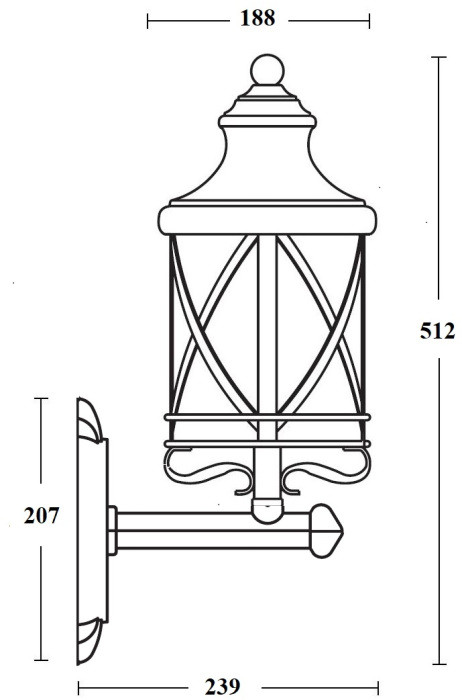 Настенный фонарь уличный LUCERNA 84801 Gb Oasis Light
