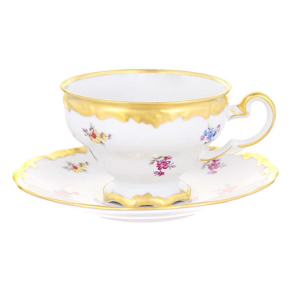 Набор для чая Weimar Porzellan на 6 персон, 12 предметов "Мейсенский цветок", 210 мл
