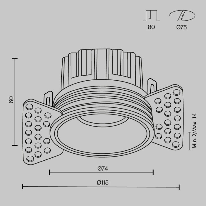 Точечный светильник Round DL058-12W3K-TRS-BS Maytoni