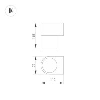 Настенный светодиодный светильник Arlight Sp-Spicy-Wall-S115x72-6W Day4000 033581