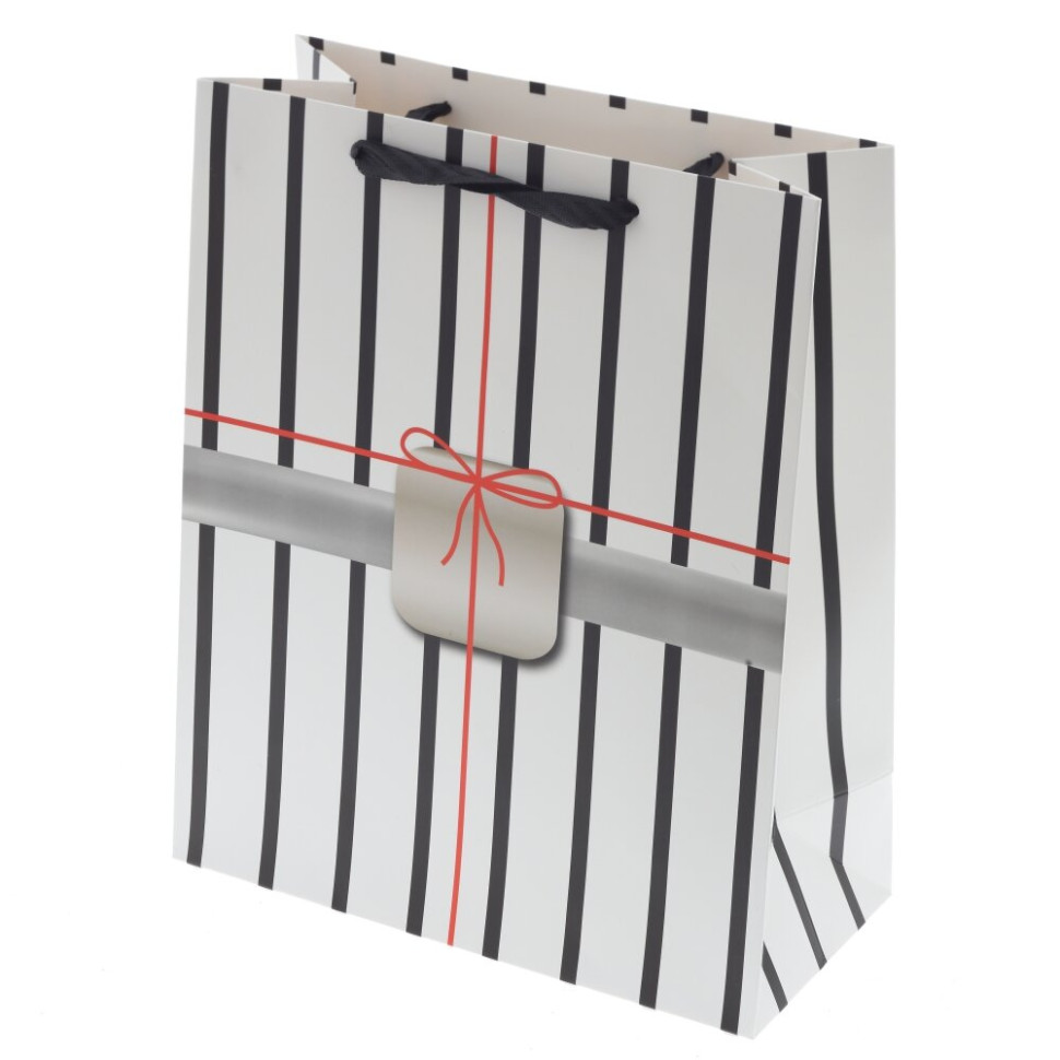 Пакет подарочный M (бумага 230г/м2, блок микс 12шт), L29 W12 H32 см, 4в.