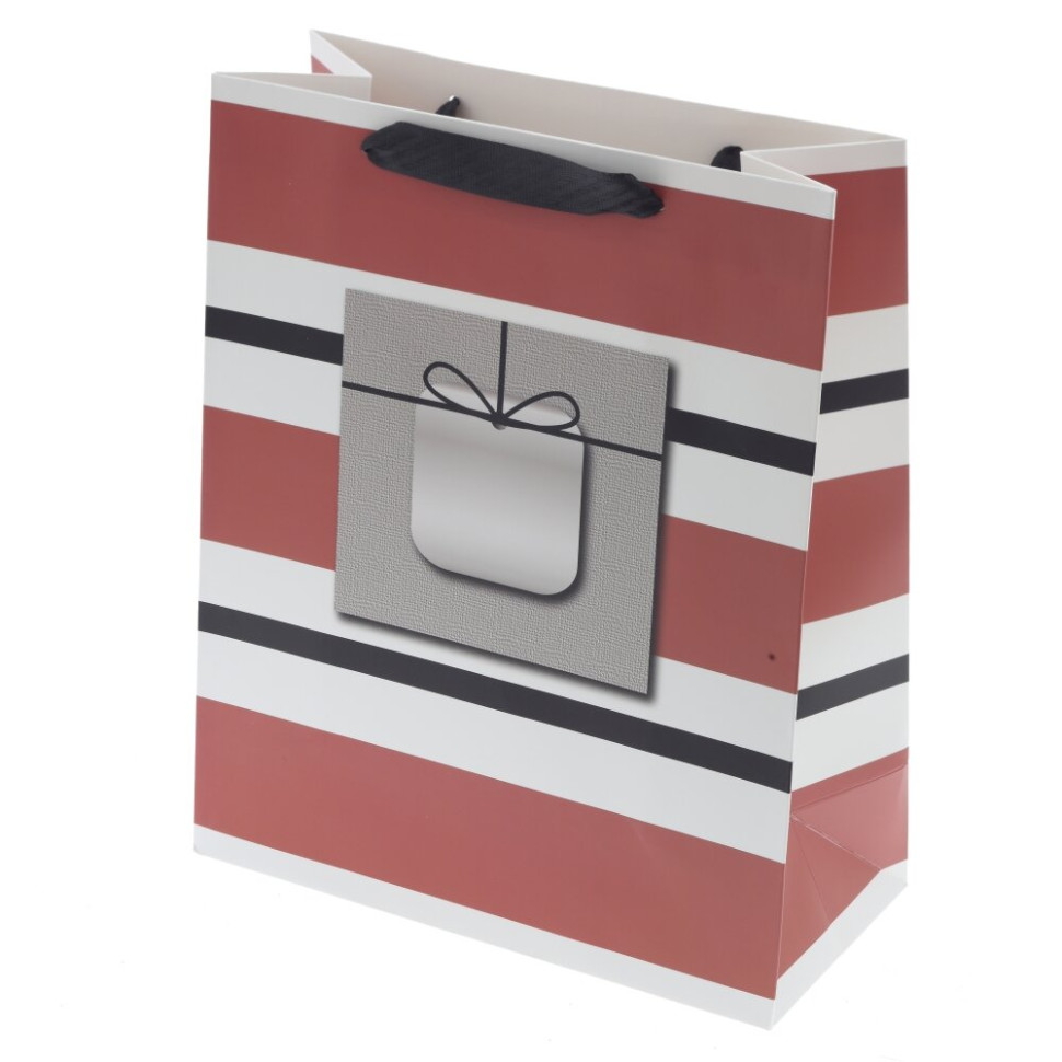 Пакет подарочный M (бумага 230г/м2, блок микс 12шт), L29 W12 H32 см, 4в.