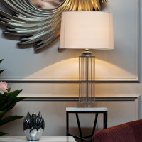 Лампа настольная стеклянная (светло-серый абажур) Лампа настольная стеклянная (светло-серый абажур)