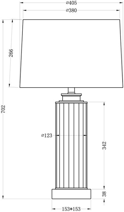 Лампа настольная стеклянная (светло-серый абажур)