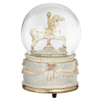 Фигурка декоративная в стекл шаре "Лошадка" (ключ, муз, движ), D 10 см, L9,5 W9,5 H14 см