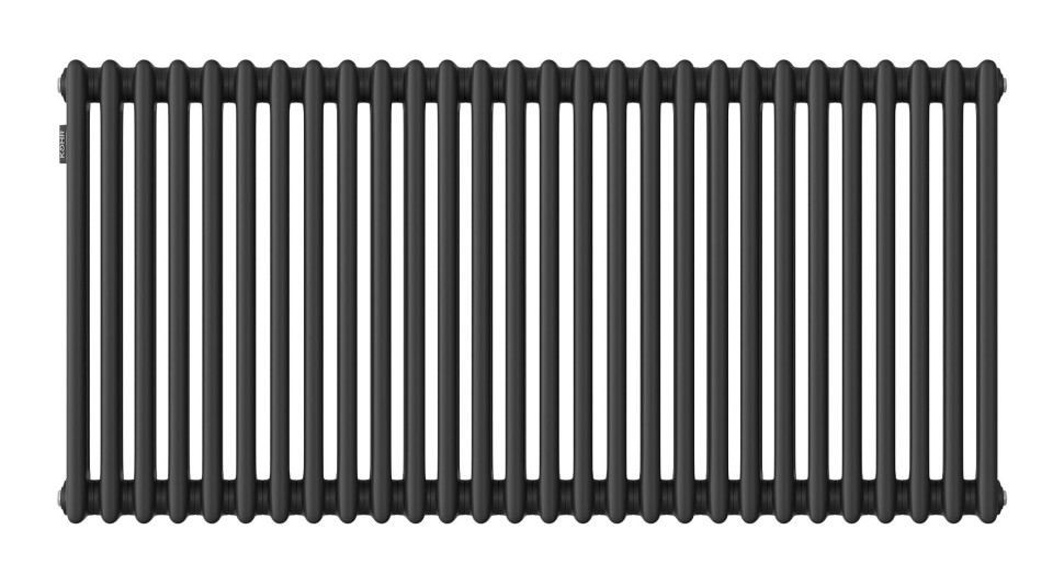 Стальной трубчатый радиатор Kohr Heim 3057/28 секций с боковым подключением 3/4 черный