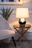 Лампа настольная золотая (белый абажур)