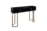 Консоль Garda Decor черное стекло/золото Консоль Garda Decor черное стекло/золото