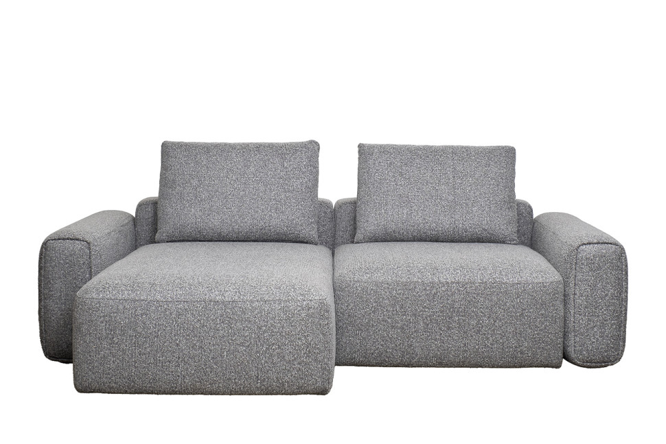 Диван Turin трехместный с канапе раскладной черно-серый