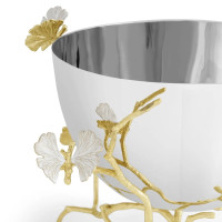 Салатник на ножке Michael Aram "Butterfly Ginkgo Gold", 27 см, 2,6 л