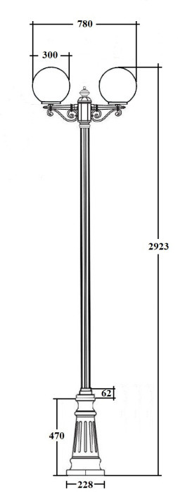 Наземный фонарь GLOBO L 88210LA B2 Bl Oasis Light