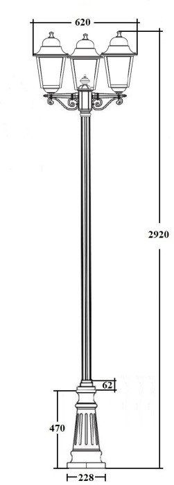 Наземный фонарь QUADRO L 79910LB B2 Bl Oasis Light