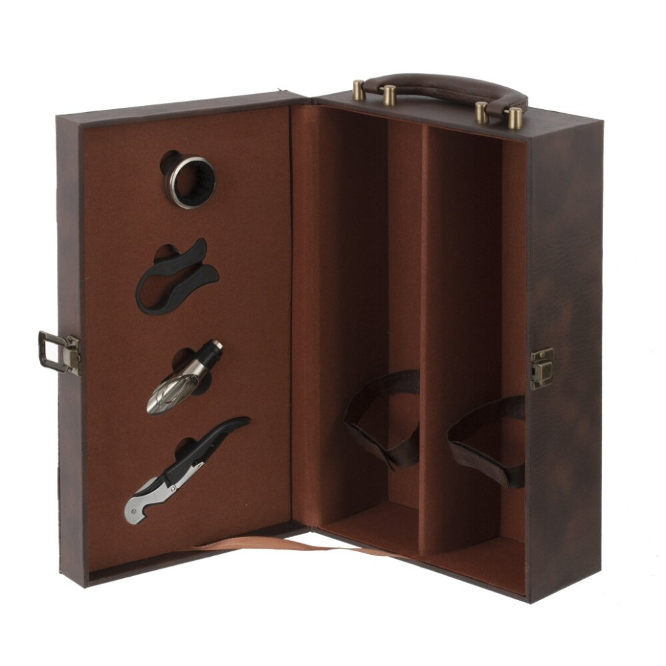 Шкатулка для бутылок с набором сомелье, L19,5 W12 H35 см