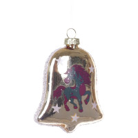 Украшение новогоднее "Колокольчик с лошадкой", L8 W2,5 H11 см
