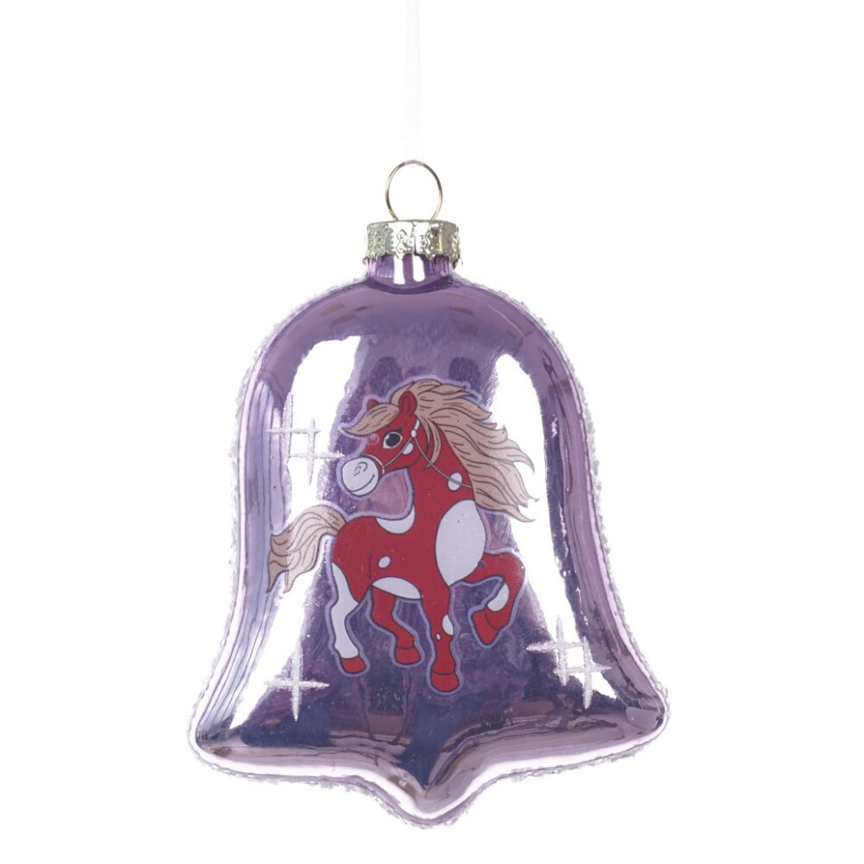 Украшение новогоднее "Колокольчик с лошадкой", L8 W2,5 H11 см