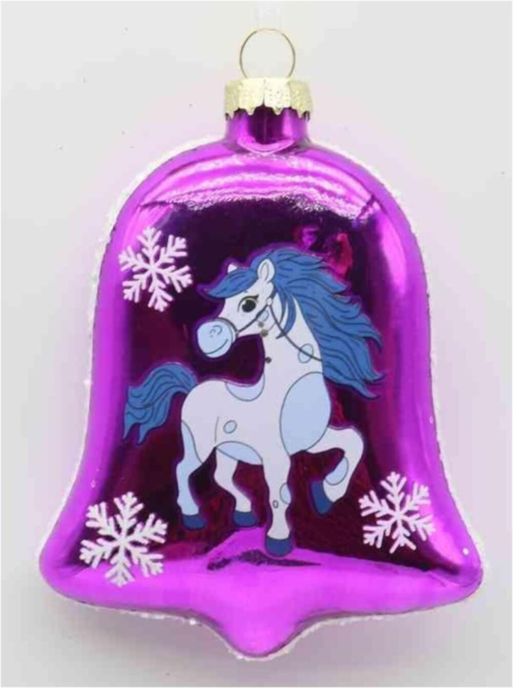 Украшение новогоднее "Колокольчик с лошадкой", L8 W2,5 H11 см