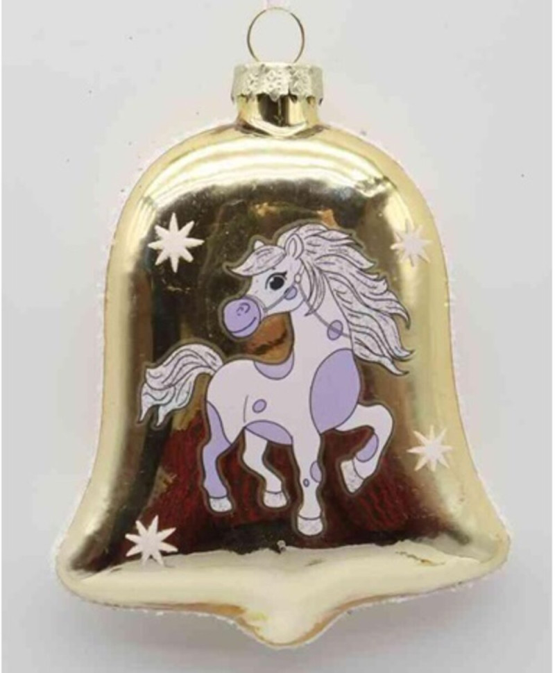 Украшение новогоднее "Колокольчик с лошадкой", L8 W2,5 H11 см