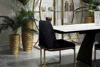 Стул обеденный велюровый черный/золото Стул обеденный велюровый черный/золото