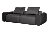 Диван Turin трехместный раскладной велюровый темно-серый Диван Turin трехместный раскладной велюровый темно-серый