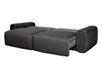 Диван Turin трехместный раскладной велюровый темно-серый Диван Turin трехместный раскладной велюровый темно-серый