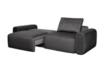 Диван Turin трехместный раскладной велюровый темно-серый Диван Turin трехместный раскладной велюровый темно-серый