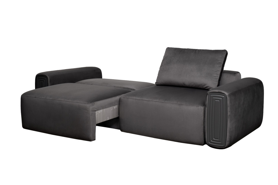 Диван Turin трехместный раскладной велюровый темно-серый