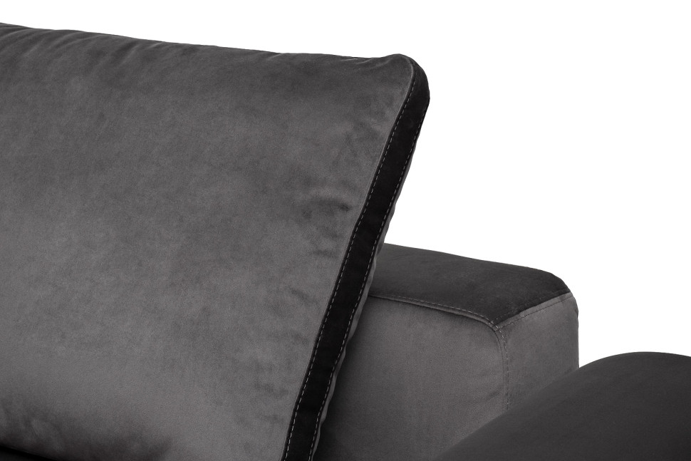 Диван Turin трехместный раскладной велюровый темно-серый