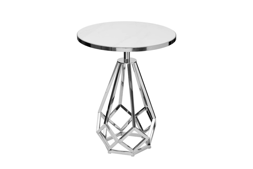 Столик журнальный с мраморной столешницей/серебро